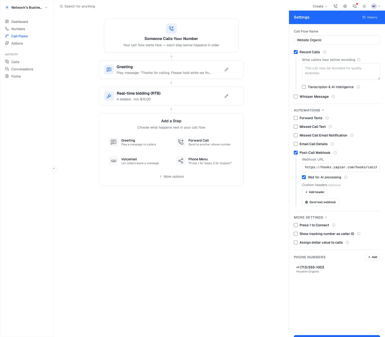 Webhooks API doc page with event types, JSON payload schema, and HMAC signing instructions