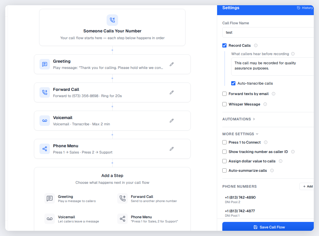 Call Flows in CallScaler